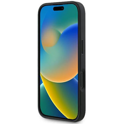 Hülle für Apple iPhone 16, Guess, Fixed Glitter Big 4G, Schwarz