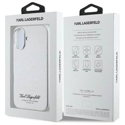 Hülle für Apple iPhone 16, Karl Lagerfeld, RSG, Grau