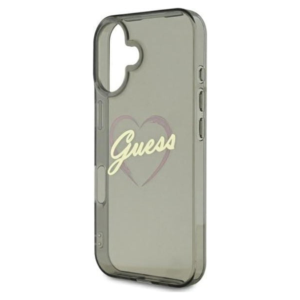 Hülle für Apple iPhone 16 Plus, Guess, IML Heart, Schwarz