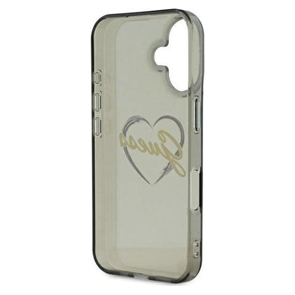 Hülle für Apple iPhone 16 Plus, Guess, IML Heart, Schwarz