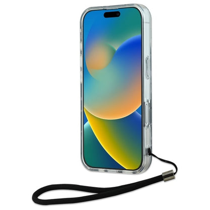 Hülle für Apple iPhone 16 Plus, Karl Lagerfeld, Zebra mit Kordelband, Lila