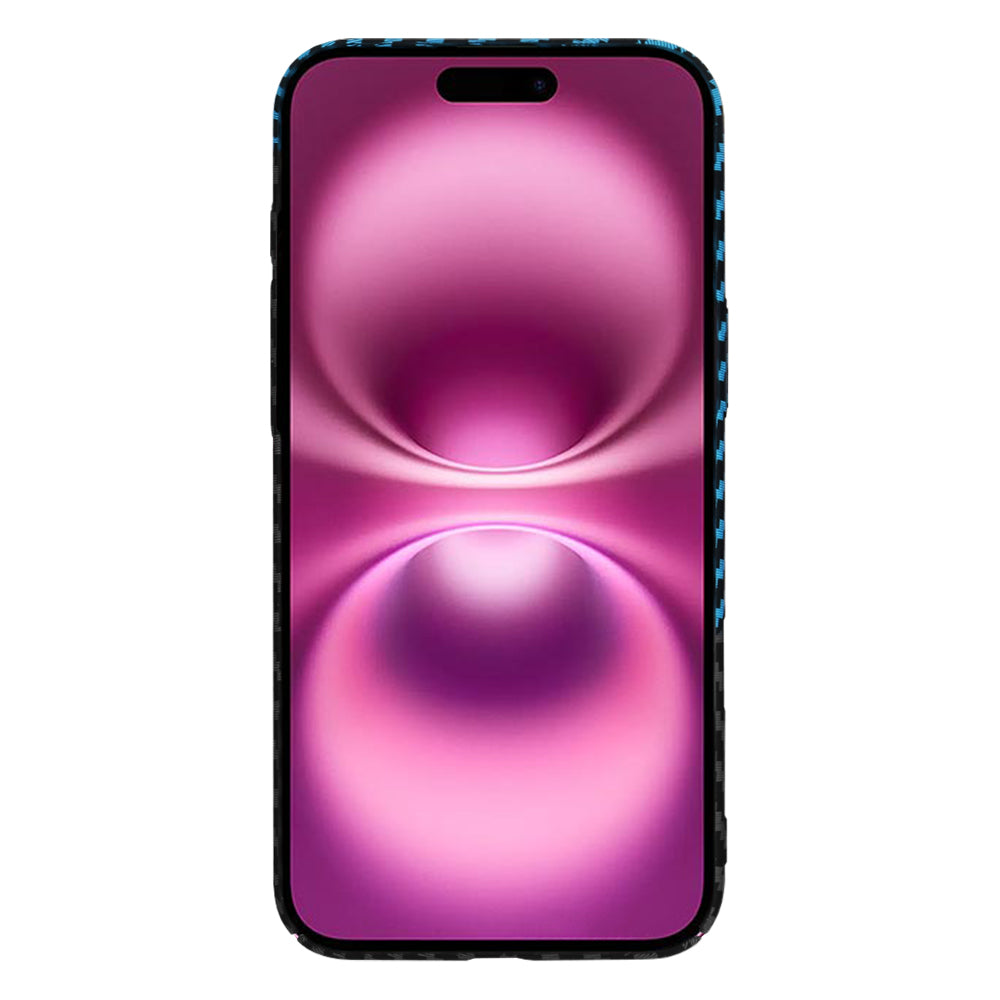Hülle für Apple iPhone 16 Plus, Techsuit, Carbonite FiberShell, Schwarz Blau