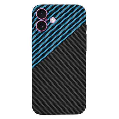 Hülle für Apple iPhone 16 Plus, Techsuit, Carbonite FiberShell, Schwarz Blau
