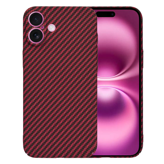Hülle für Apple iPhone 16 Plus, Techsuit, Carbonite FiberShell, Rot