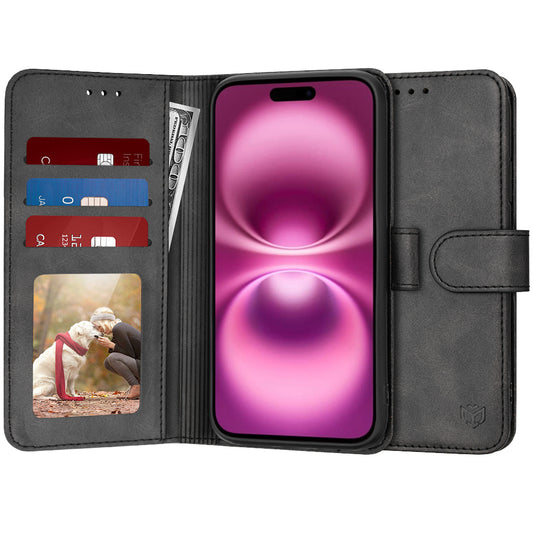 Hülle für Apple iPhone 16 Plus, Techsuit, Diary Book, Schwarz