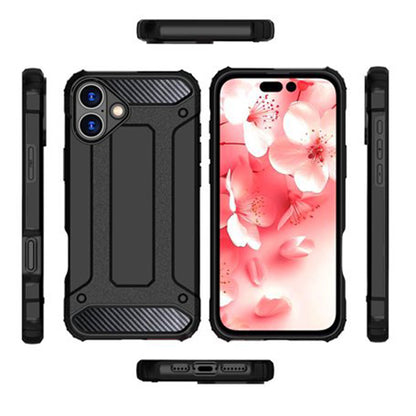 Hülle für Apple iPhone 16 Plus, Techsuit, Hybrid Armor, Schwarz