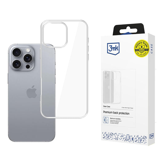 Hülle für Apple iPhone 16 Pro, 3MK, Clear, Transparent
