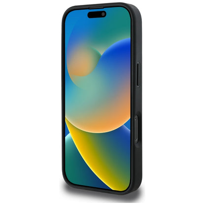 Hülle für Apple iPhone 16 Pro, Guess, 4G Grained Roses Big Logo, Schwarz