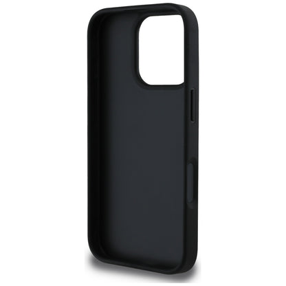 Case for Apple iPhone 16 Pro, Guess, Grained Big 4G Logo Small Classic Logo, Black