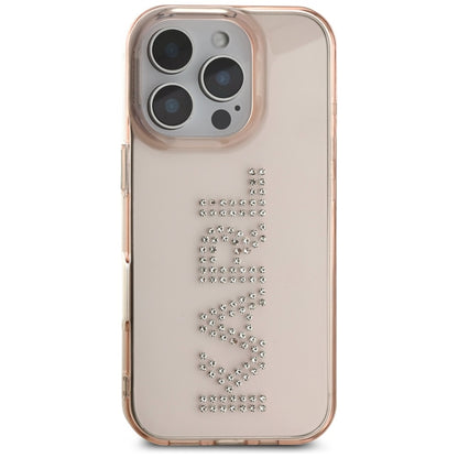 Hülle für Apple iPhone 16 Pro, Karl Lagerfeld, IML Rhinestones Pink Logo, Rosa