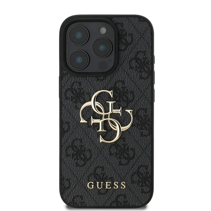 Hülle für Apple iPhone 16 Pro Max, Guess, 4G Big Logo, Schwarz