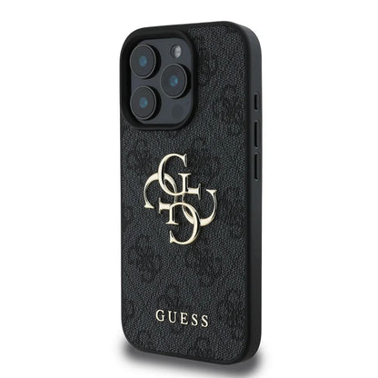 Hülle für Apple iPhone 16 Pro Max, Guess, 4G Big Logo, Schwarz
