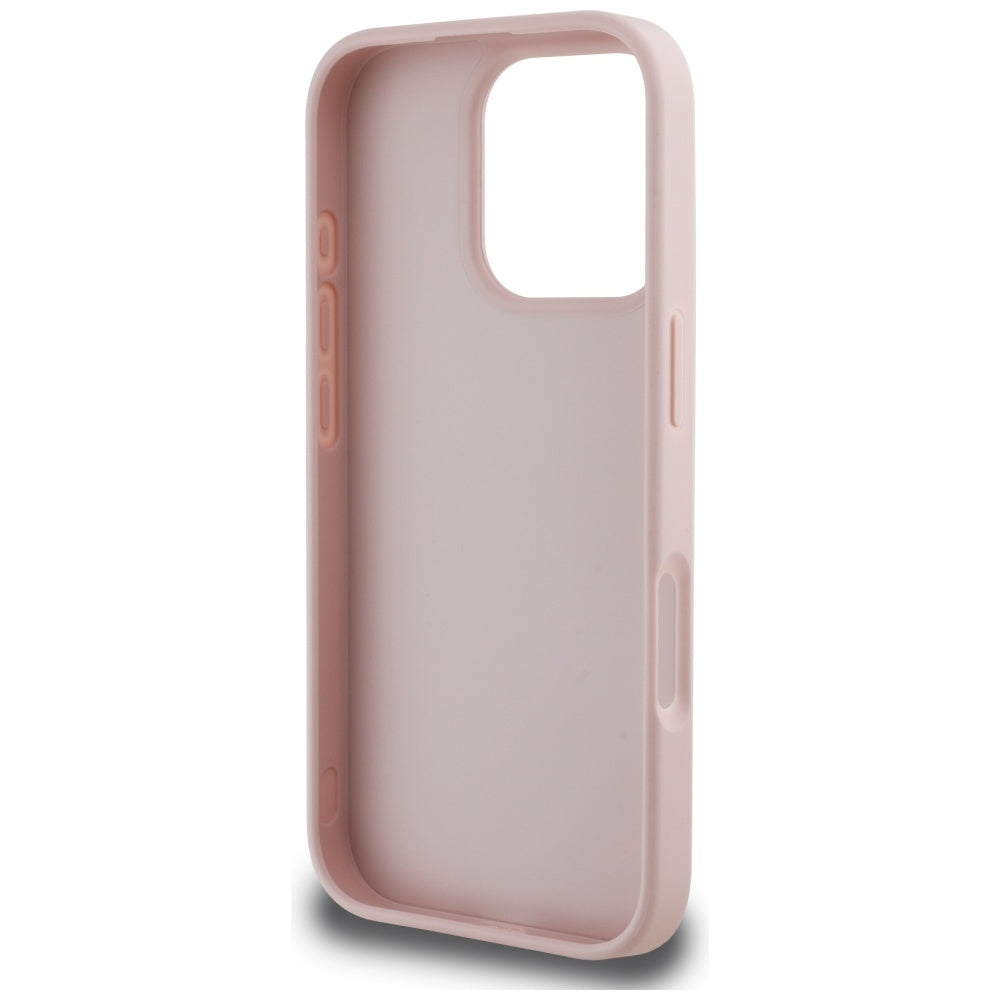 Hülle für Apple iPhone 16 Pro Max, Guess, Hot Stamp 4G Pattern Triangle Logo, Rosa