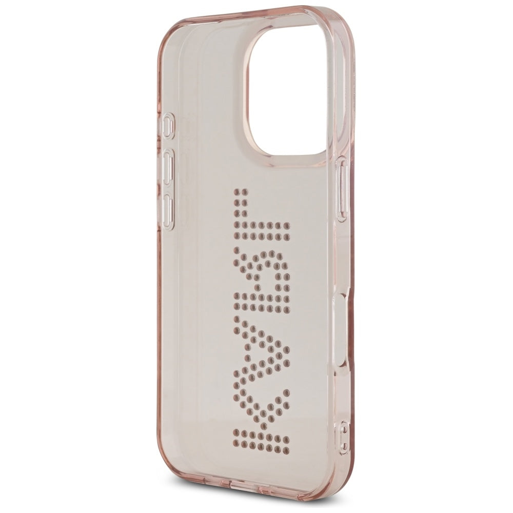Case for Apple iPhone 16 Pro Max, Karl Lagerfeld, IML Rhinestones Pink Logo, Pink