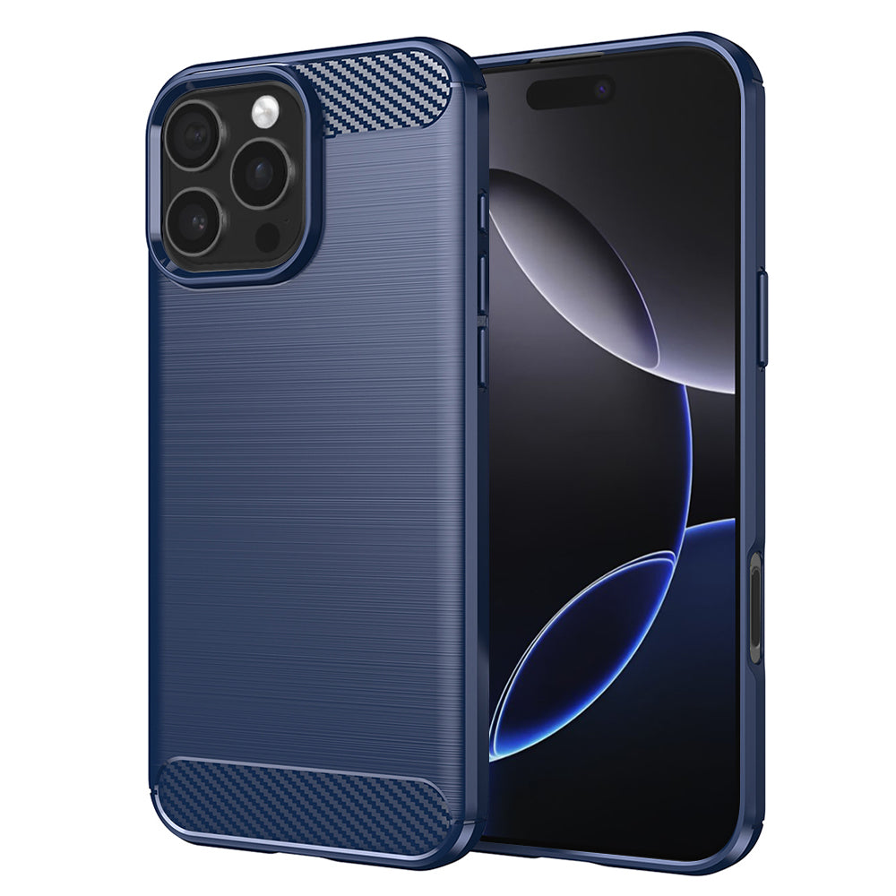 Hülle für Apple iPhone 16 Pro Max, Techsuit, Carbon, Blau