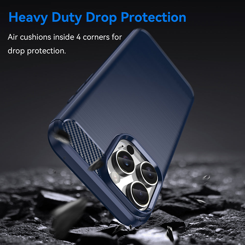 Hülle für Apple iPhone 16 Pro Max, Techsuit, Carbon, Blau