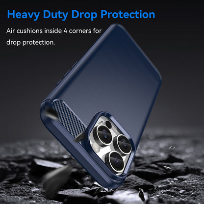 Hülle für Apple iPhone 16 Pro Max, Techsuit, Carbon, Blau