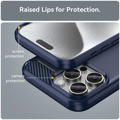 Hülle für Apple iPhone 16 Pro Max, Techsuit, Carbon, Blau
