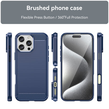 Hülle für Apple iPhone 16 Pro Max, Techsuit, Carbon, Blau