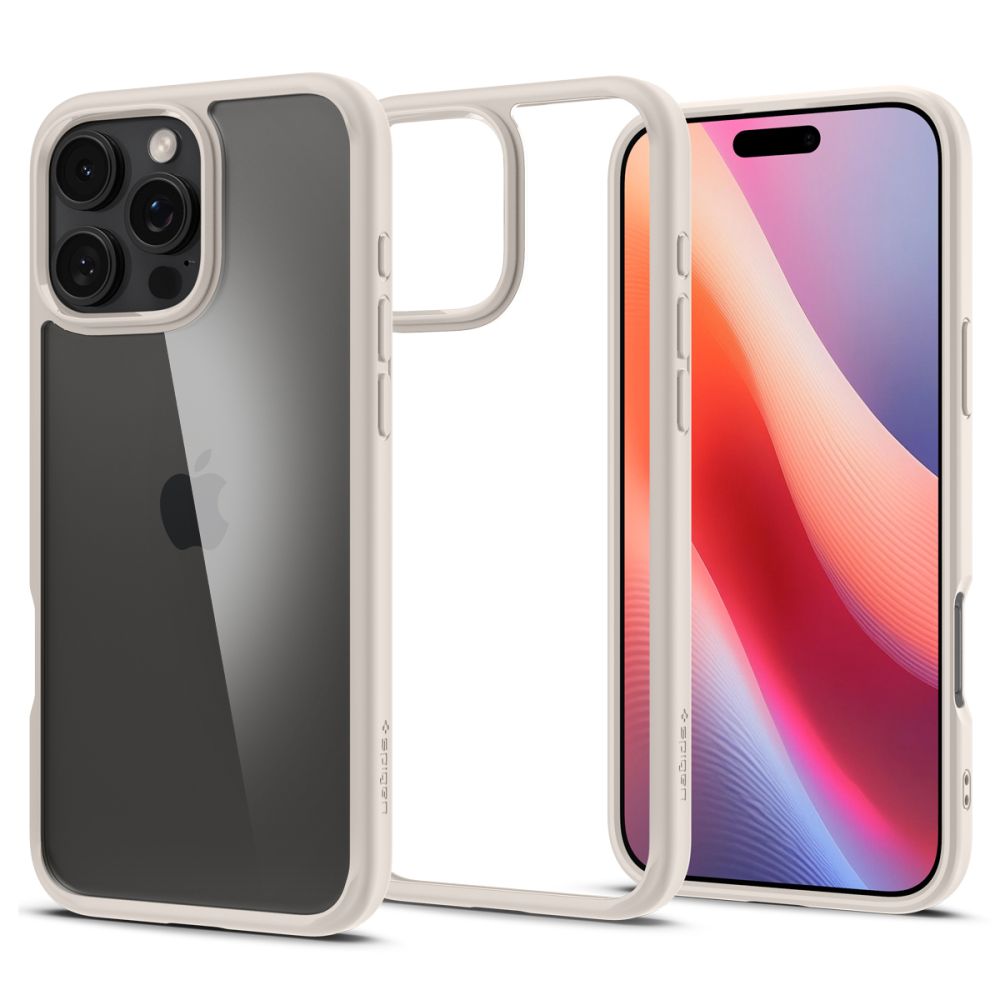 Hülle für Apple iPhone 16 Pro, Spigen, Ultra Hybrid, Beige ACS08127