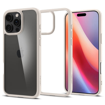 Hülle für Apple iPhone 16 Pro, Spigen, Ultra Hybrid, Beige ACS08127