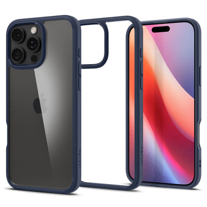 Hülle für Apple iPhone 16 Pro, Spigen, Ultra Hybrid, Marineblau ACS08126