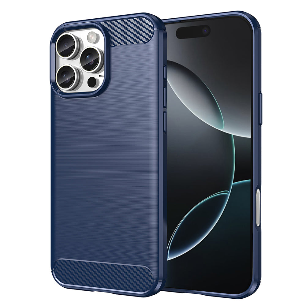Hülle für Apple iPhone 16 Pro, Techsuit, Carbon, Blau