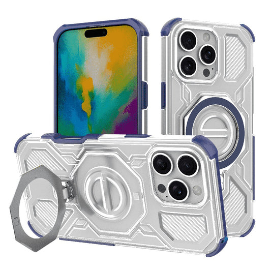 Hülle für Apple iPhone 16 Pro, Techsuit, Carbon Shield Pro, Blau
