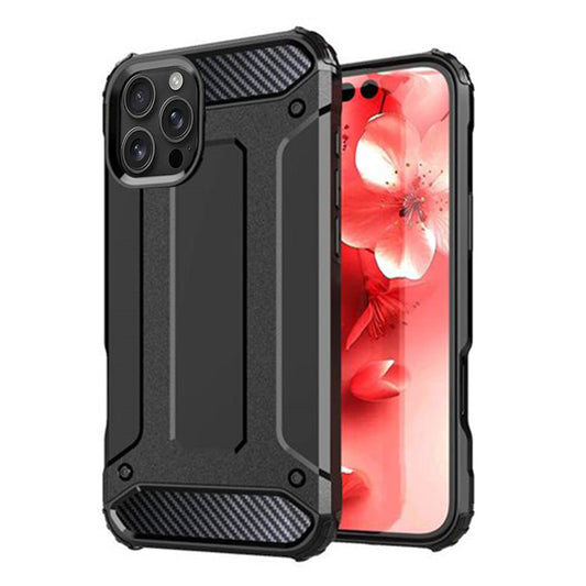 Hülle für Apple iPhone 16 Pro, Techsuit, Hybrid Armor, Schwarz