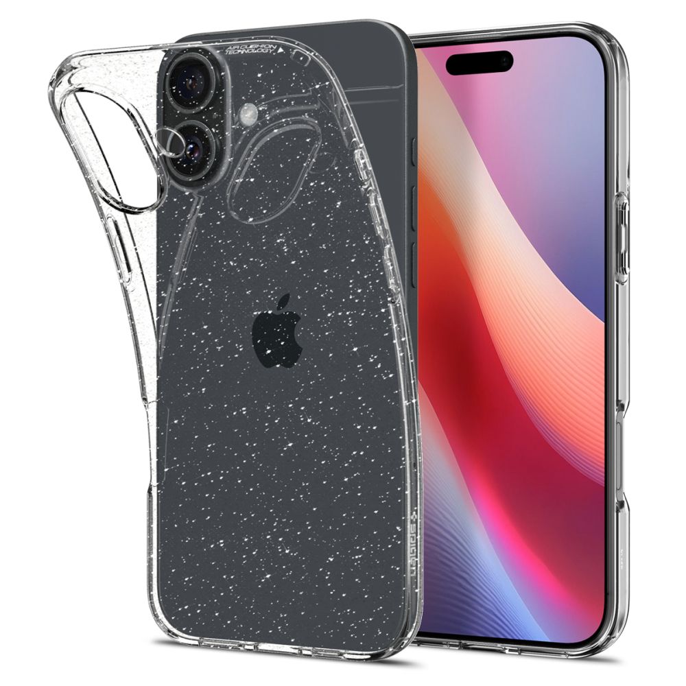 Hülle für Apple iPhone 16, Spigen, Liquid Crystal Glitter, Transparent ACS08192