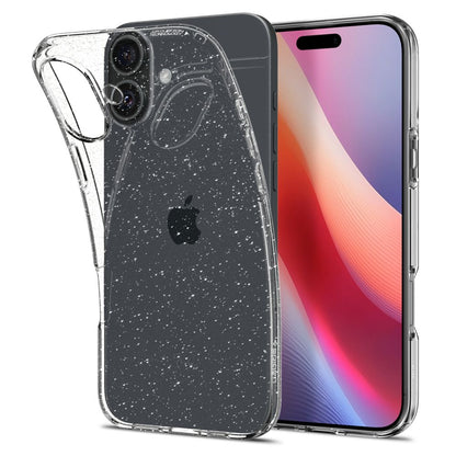 Hülle für Apple iPhone 16, Spigen, Liquid Crystal Glitter, Transparent ACS08192