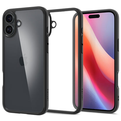 Hülle für Apple iPhone 16, Spigen, Ultra Hybrid, Mattschwarz ACS08201