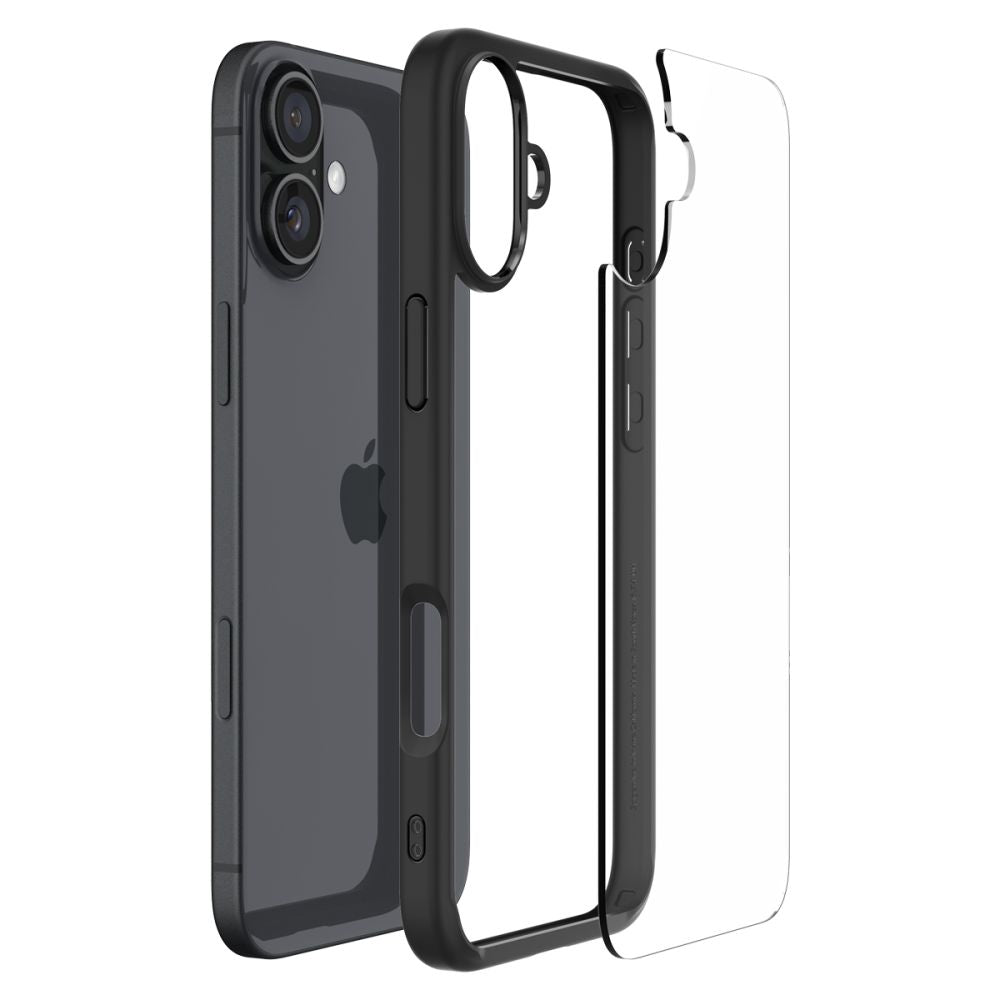 Hülle für Apple iPhone 16, Spigen, Ultra Hybrid, Mattschwarz ACS08201