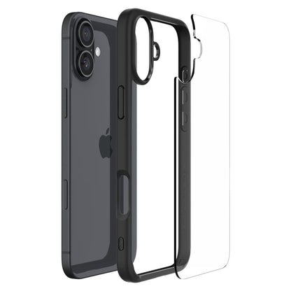 Hülle für Apple iPhone 16, Spigen, Ultra Hybrid, Mattschwarz ACS08201