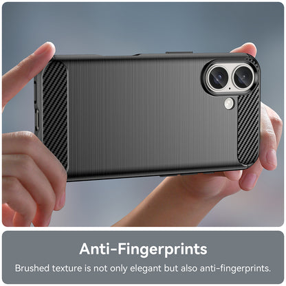 Hülle für Apple iPhone 16, Techsuit, Carbon, Schwarz
