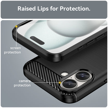 Hülle für Apple iPhone 16, Techsuit, Carbon, Schwarz