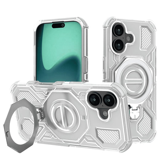 Hülle für Apple iPhone 16, Techsuit, Carbon Shield Pro, Weiß