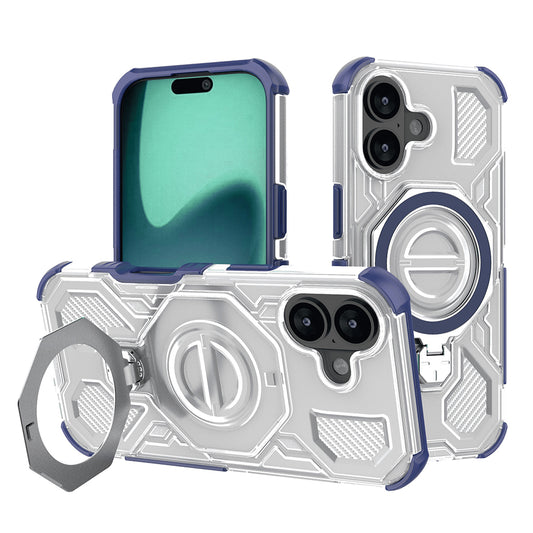 Hülle für Apple iPhone 16, Techsuit, Carbon Shield Pro, Blau