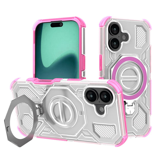 Hülle für Apple iPhone 16, Techsuit, Carbon Shield Pro, Rosa
