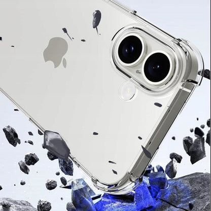 Case for Apple iPhone 16, Techsuit, Shockproof Clear (Big Lens Hole), Transparent