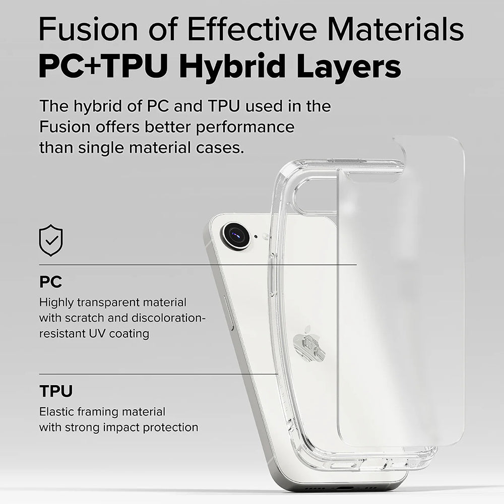 Hülle für Apple iPhone 17e / 16e, Ringke, Fusion, Matt Transparent