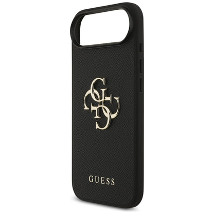 Hülle für Apple iPhone 17 Air, Guess, 4G Grained Big and Classic Logo, Schwarz