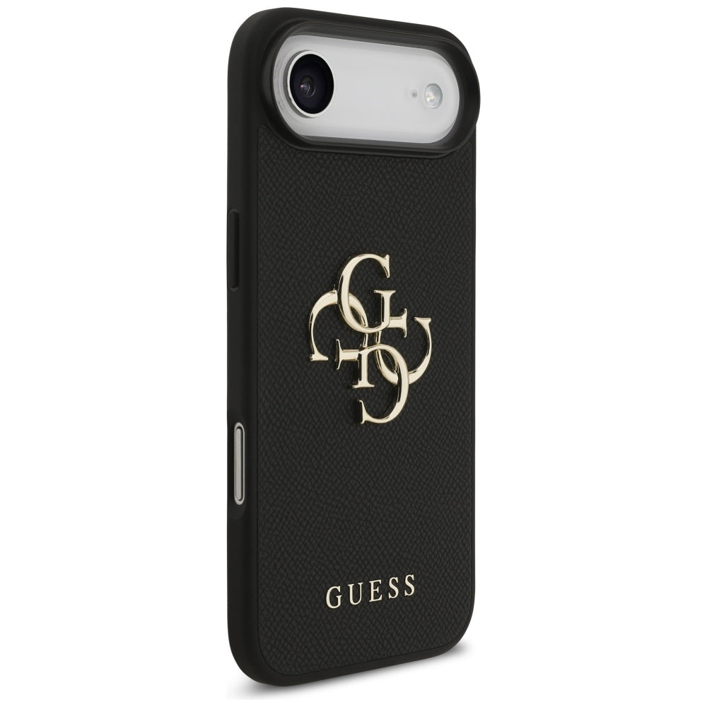 Hülle für Apple iPhone 17 Air, Guess, 4G Grained Big and Classic Logo, Schwarz
