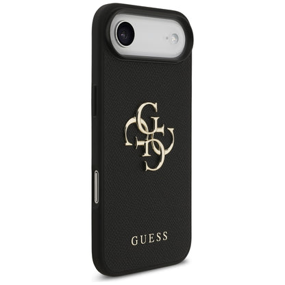 Hülle für Apple iPhone 17 Air, Guess, 4G Grained Big and Classic Logo, Schwarz