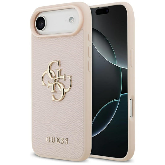 Hülle für Apple iPhone 17 Air, Guess, 4G Grained Big and Classic Logo, Rosa