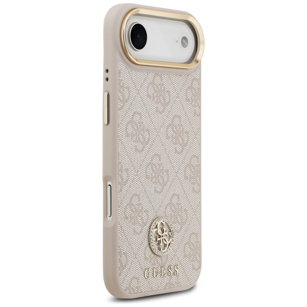 Hülle für Apple iPhone 17 Air, Guess, 4G Strass Logo und Big Strap, Rosa