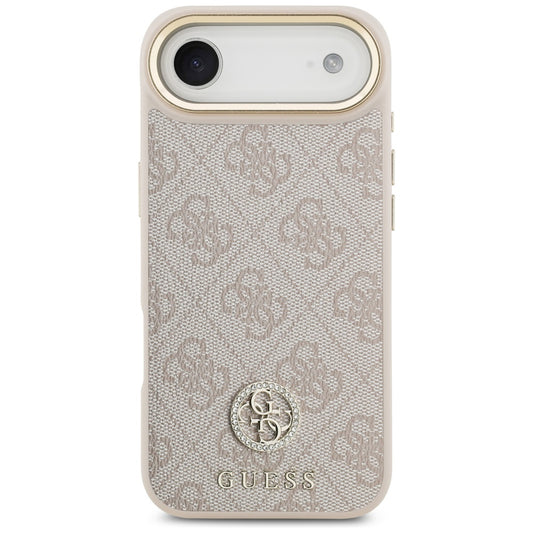 Hülle für Apple iPhone 17 Air, Guess, 4G Strass Logo und Big Strap, Rosa