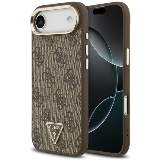Hülle für Apple iPhone 17 Air, Guess, 4G Triangle Logo, Goldenes Braun