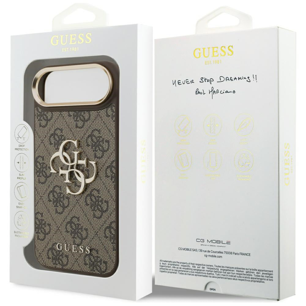 Hülle für Apple iPhone 17 Air, Guess, Big 4G Logo Classic, Goldenes Braun