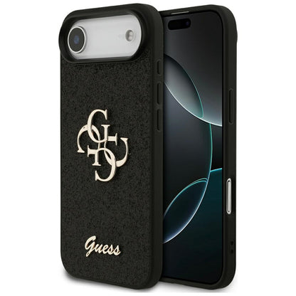 Hülle für Apple iPhone 17 Air, Guess, Fixed Glitter Big 4G, Schwarz